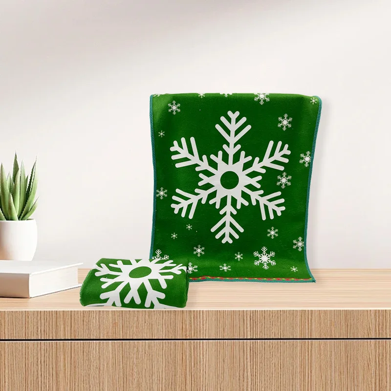 1PC 45*32CM Christmas Towel Soft Cotton Towels Merry Christmas Santa Claus Hand Towels Festive Atmosphere Bathroom Gifts 6