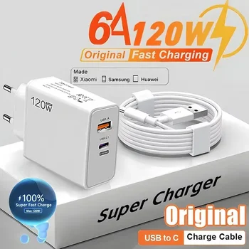 Nuovo Caricabatterie USB Tipo C da 120W per Telefono 2026, Cavo Dati a Ricarica Rapida, Adattatore di Alimentazione per Cellulari Huawei Samsung, Caricatore da Muro