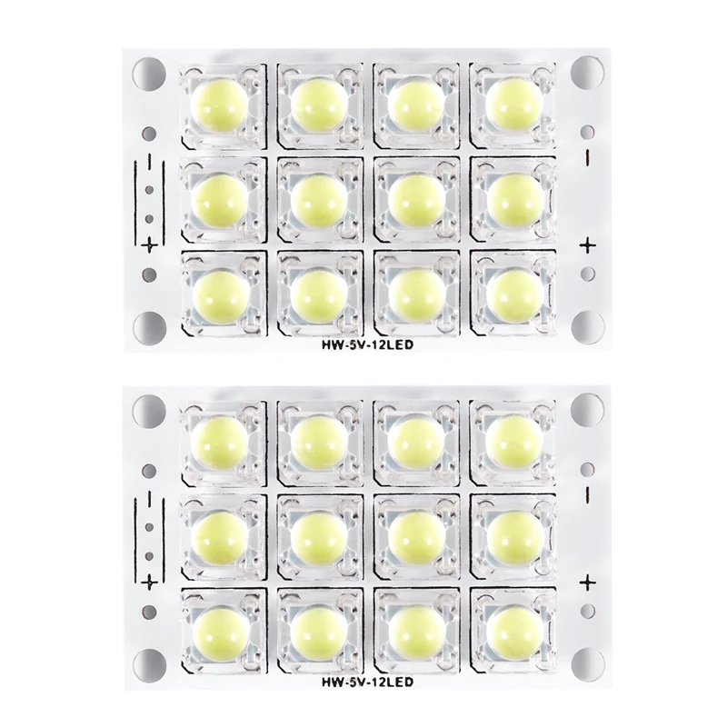 

2 шт., новая суперъяркая белая печатная плата, постоянный ток 3 в, 5 В, 12