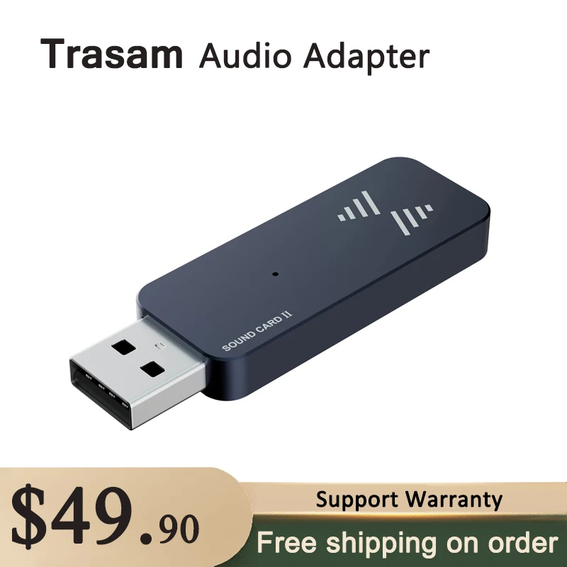 

Trasam External Sound Card Audio Adapter 2 In 1 USB To 3.5mm Jack Audio Adapter Aluminum Stereo Sound Card for Windows Mac PS5