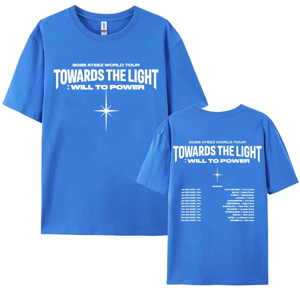 2025 Ateez World Tour Towards The Light: Will To Power T Shirt Men Women Korean Fashion High Quality Casual 100% Cotton T-shirts 5