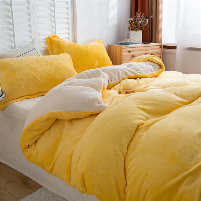 Bedding Comforter Set, 4 Pieces Bedding Set, Double Duvet Cover Set Bedding  Set Double Bed Soft Warm Flannel 4 Pcs Quilt Cover Sets Flat Sheet King