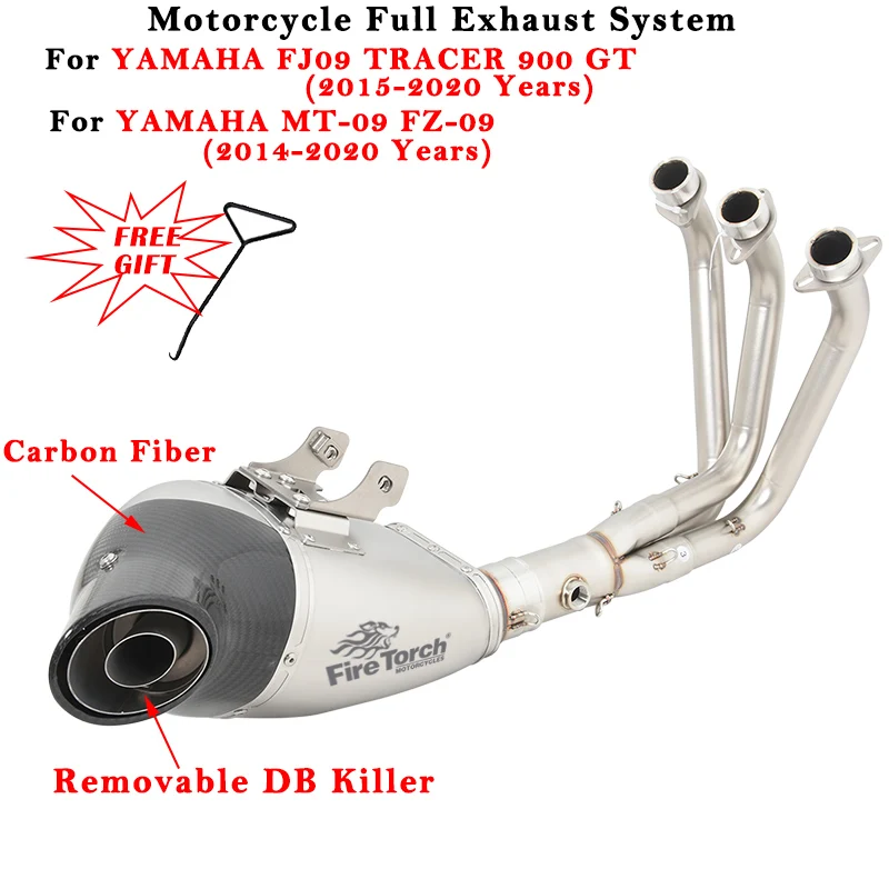 Silenziatore Di Scarico Moto Modificato Sistema Completo Di Fuga Per Yamaha Mt-09 Mt09 Fz-09 Fz09 Fj-09 Fj09 Fz Mt Fj 09 Tracer 900 Gt
