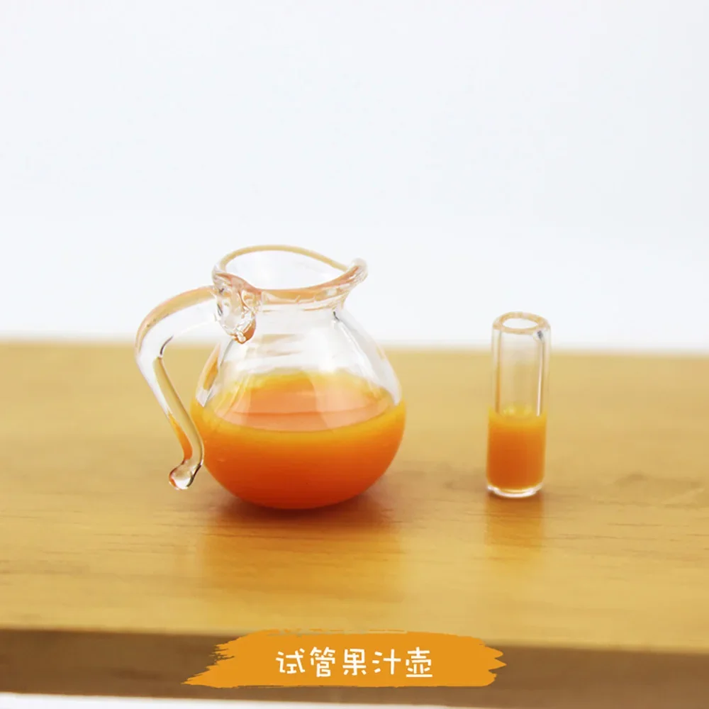 

1/12 миниатюрный стеклянный кукольный домик для фруктового сока, модель чайника, игрушки для мини-украшения, аксессуары для кукольного домика