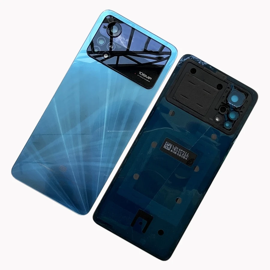 For Xiaomi Poco X4 Pro 5G Back Battery Cover Glass Panel Rear Housing Door Case Replace X4Pro 2201116PG phone back cover glass battery cover glass phone back cover