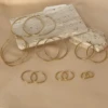 Stainless Steel 12-70mm Minimalist Big Circle Hoop Earrings for Women Trendy Gold Color Metal Smooth Round Earring Jewelry 2