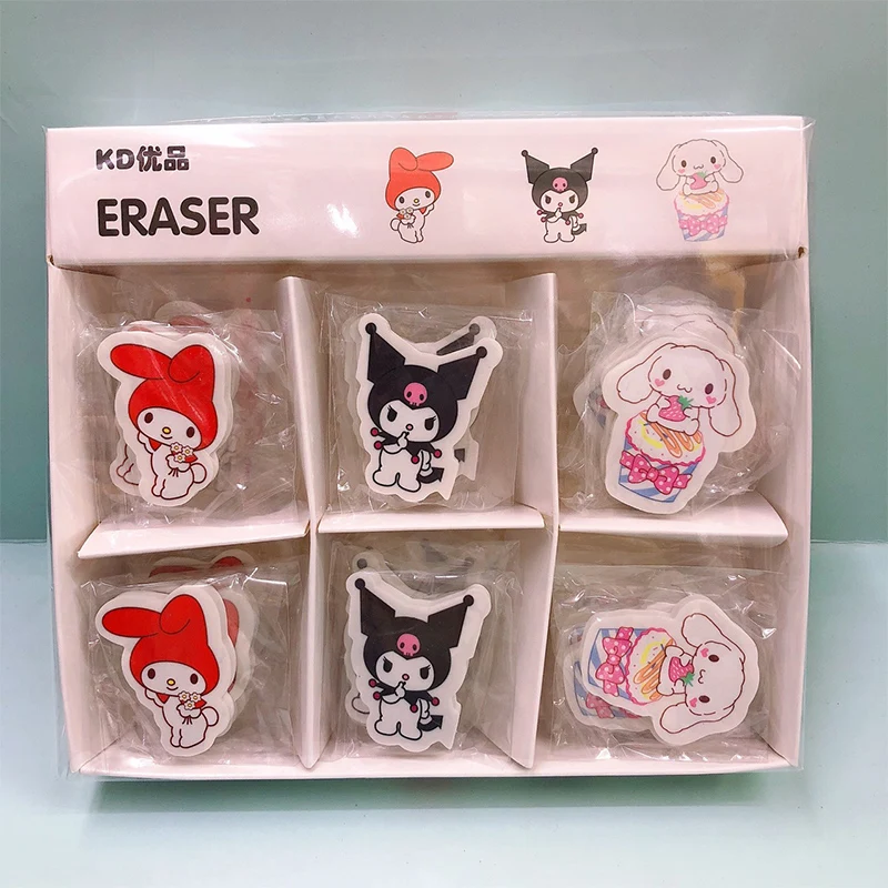 

30pcs Cartoon Sanrio Eraser Cute My Melody Kuromi Eraser Student Study Stationery Boxed Stationery Supplies Stationery Gift