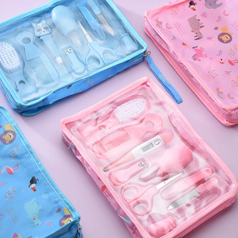 9Pcs/set Baby Care Set Baby Nail Clippers Thermometer Care Tools Comb Brush Manicure Pedicure Tool Set easter gift