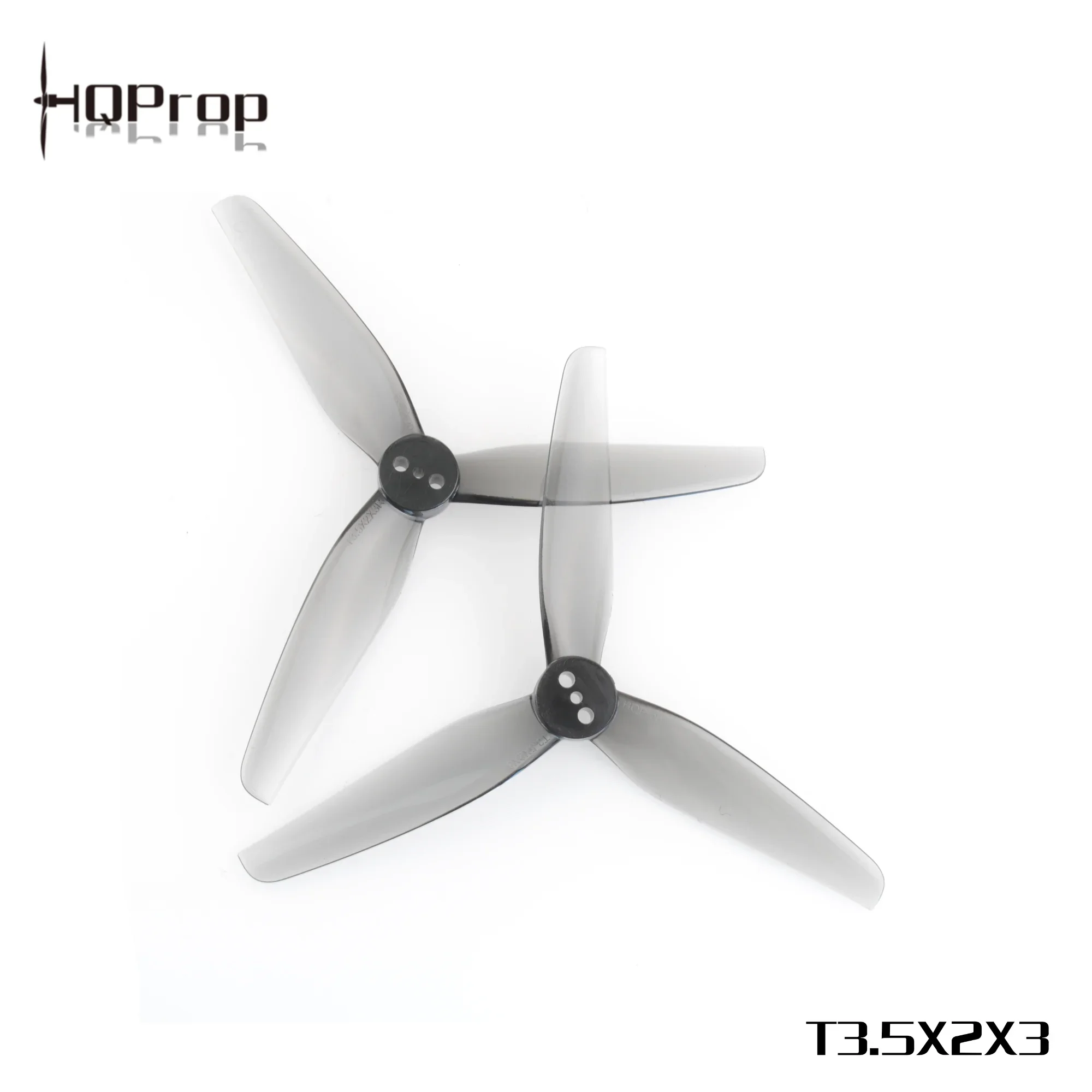 Hélice HQ Prop T3.5X2X3 tri-pale 3.5 pouces en gros plan, pales inclinées pour FPV
