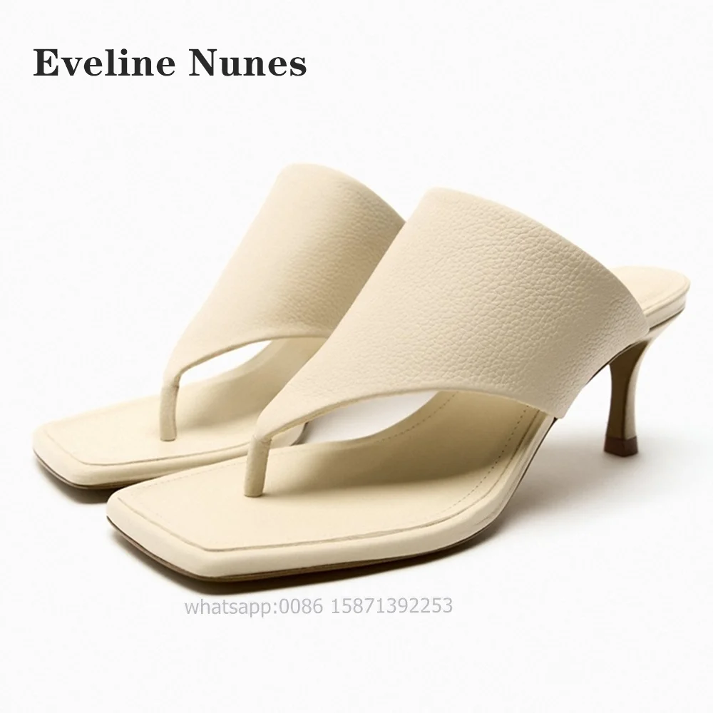 Brown Clip Toe Women Slides Thin Heels Solid Shallow Casual Slippers Slingback Slip On Big Size Casual Shoes New Arrivals 2024