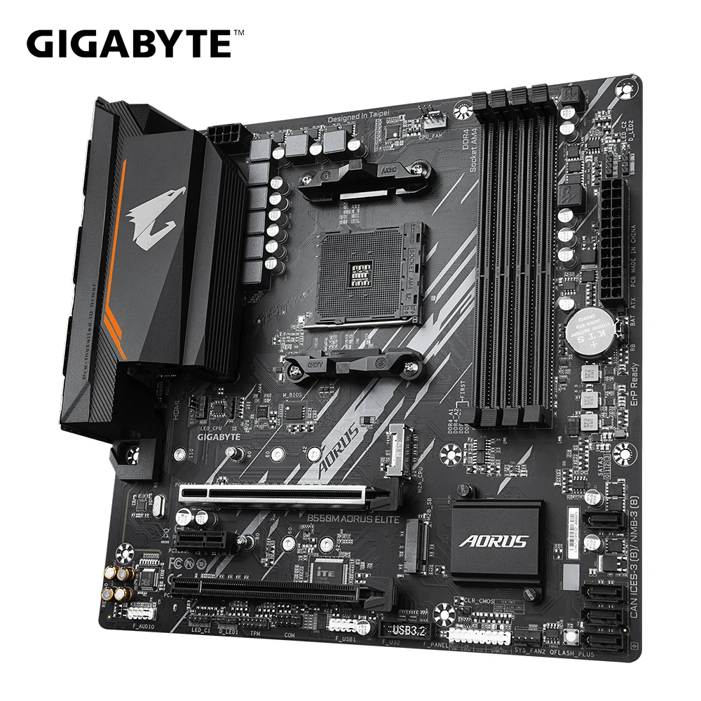 AMD-라이젠 7 5800X3D 마더보드, R7 5800X3D 3.4 GHz 8 코어 16 스레드 CPU + 기가 바이트 B550M AORUS ELITE B550m 게임용 128GB