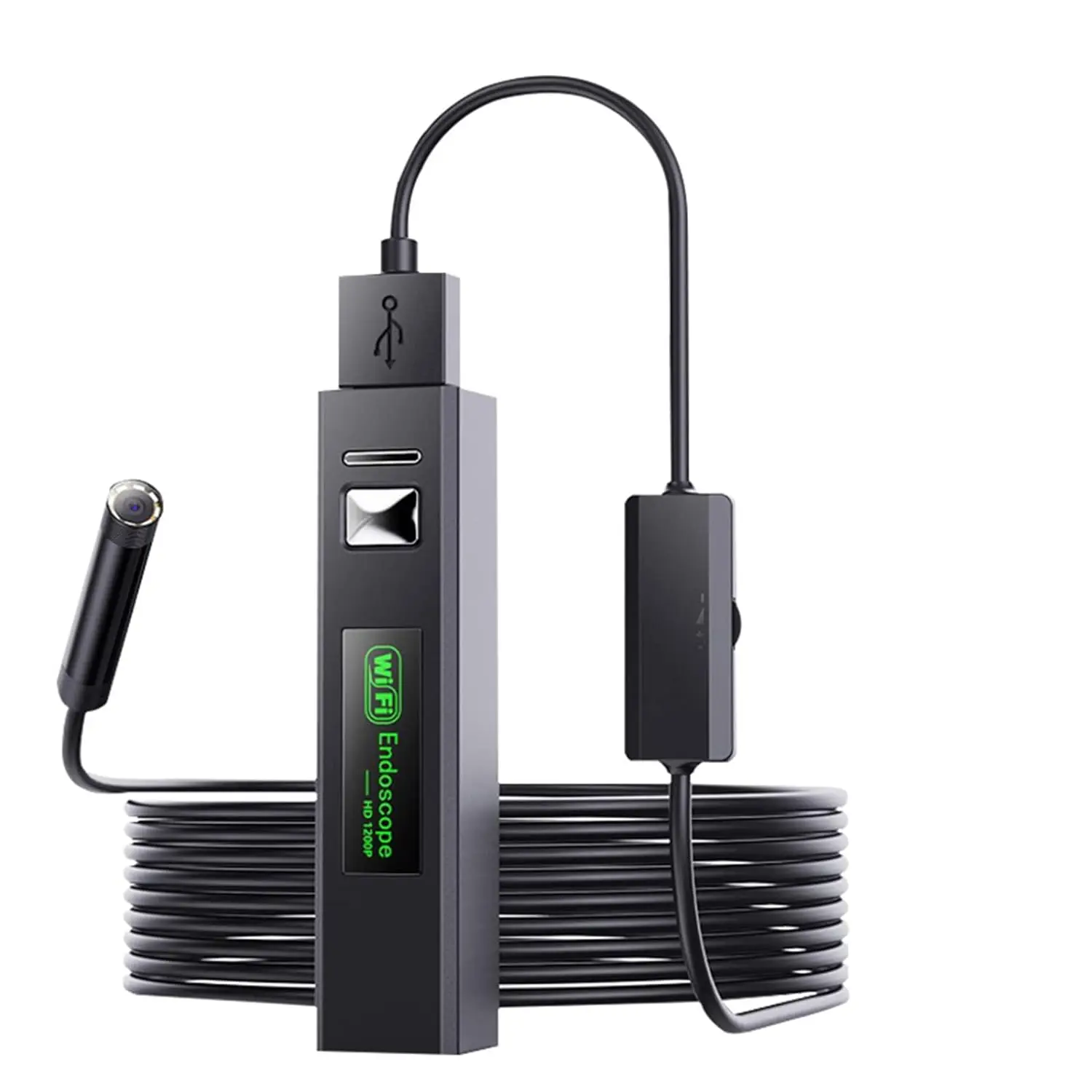 Беспроводной Эндоскоп HD, Wi-Fi эндоскопическая камера 1200P, Водонепроницаемая IP68 камера-змея, совместимая с планшетами Android iOS
