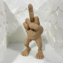 Whimsical Middle Finger Resin Desk Ornament - Creative Office & Party Decor - L (Brown)