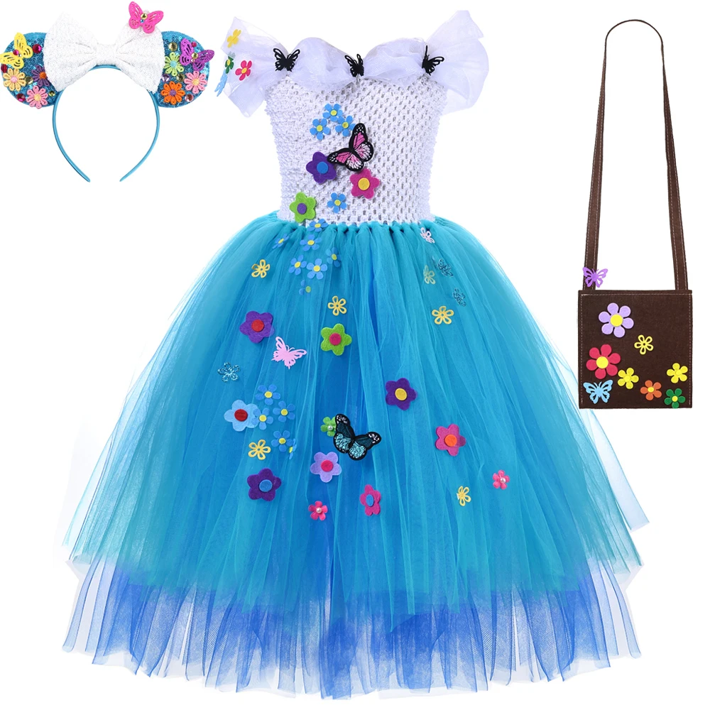 

Disney Encanto Mirabel Costumes for Girls Christmas Holiday Long Tutu Dress Kids Halloween Birthday Party Outfits Fancy Clothes