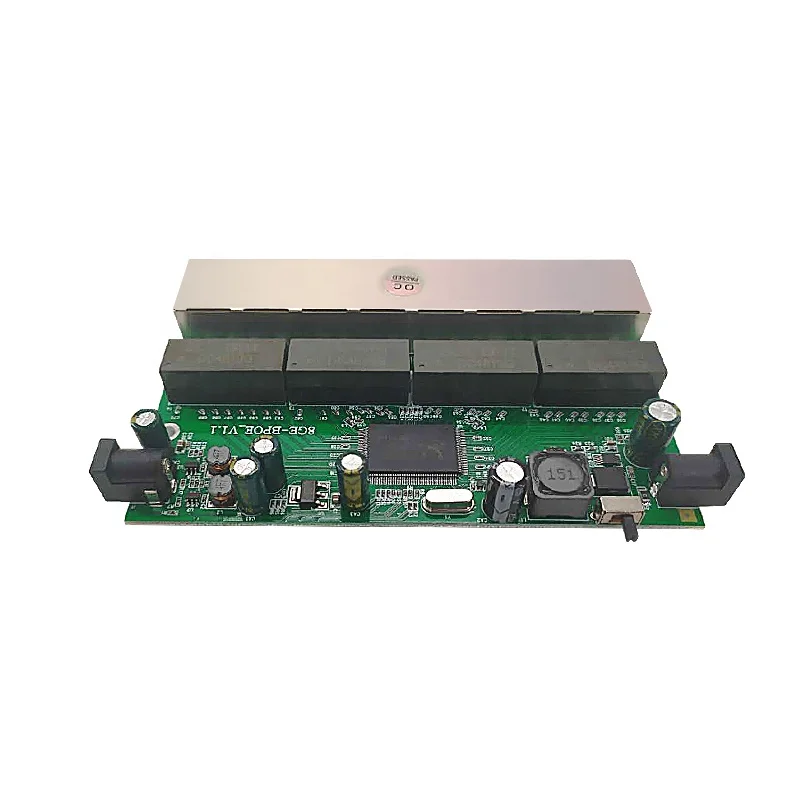 Wanglink FTTH GPON EPON Vlan 10/100/1000M 8 port Reverse POE Switch PCB, DC 12/24/48V in and out RPOE