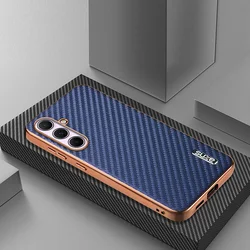 Enhanced Carbon Fiber Armor Hybrid Phone Case - Durable Back Cover with Sleek Design for Samsung A57 5G (Blue)