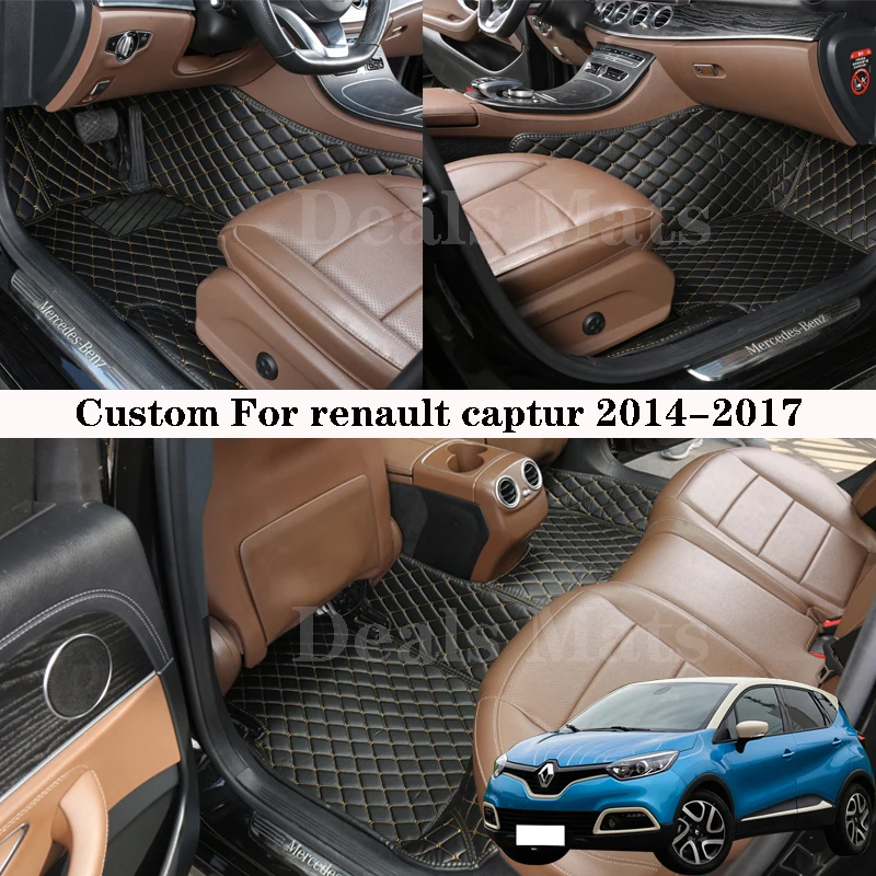 

Car Floor Mats For Renault Captur-2014-2017 Leather For All Seasons Waterproof Rugs Custom Carpet Accessories