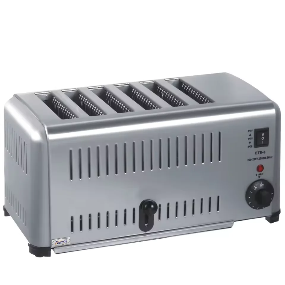 6 Slice Bread Toaster Commercial Electric Stainless Steel Breakfast Toaster 4