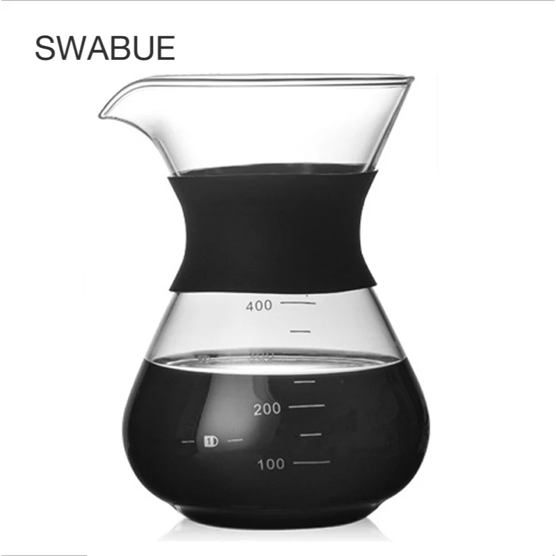 

400ml Sand-glass-style Coffee Maker Pot for Funnel Style Pour Over Coffeemaker Glass Jug with Filter Borosilicate Glass Kettle