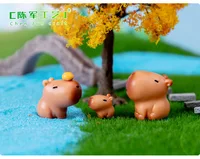 10pcs/Set Capybara Simulation Animals Model Mini Kapibare Action Figures Figurine Home Decoration Kids Gift 3