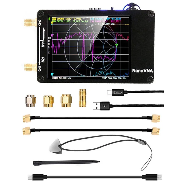 

2023 New NanoVNA-H Vector Network Antenna Analyzer 10KHz-1.5GHz MF HF VHF UHF Slot Spectrum Tester