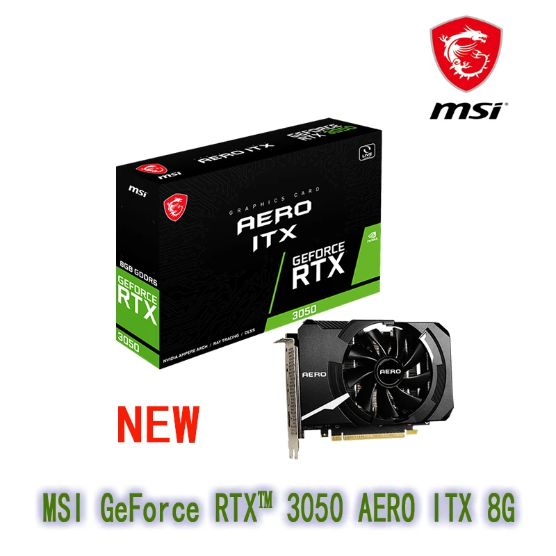 MSI GeForce RTX™ 3050 AERO ITX 8G  Support AMD Intel Desktop CPU LHR NEW graphics card for desktop