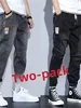 Cheap Casual Harajuku Sle Dstring Workwear Denim Pants Autumn Trendy Cuffed Loose Fit Long Trousers for Men