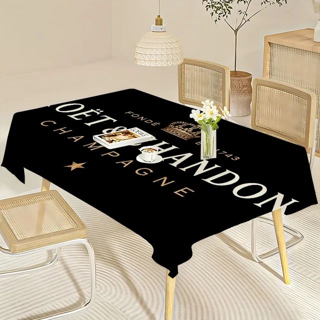 Champagne M-Moet &Chandon Table Stain Resistant Decorative Washable Polyester Tablecloths for Dining Table Parties and Wedding 5