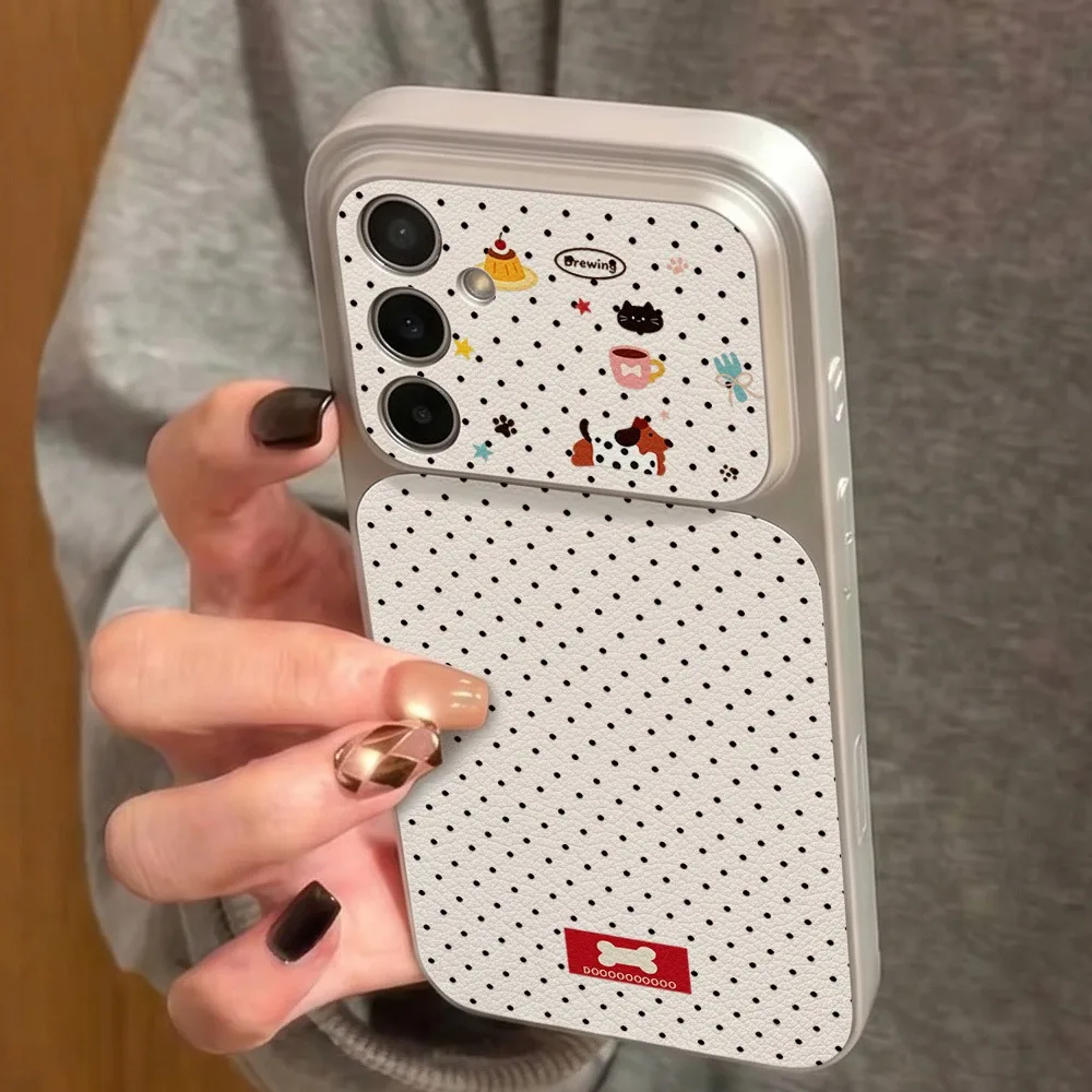 Cute Cartoon Pink Paw Polka Dots Cat Phone Case Cover