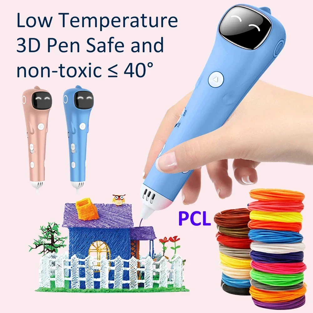 3D 프린팅 펜 PCL 5m 필라멘트 저온 화상방지 프린팅 펜 USB 충전 DIY 드로잉 장난감 소녀 소년 선물