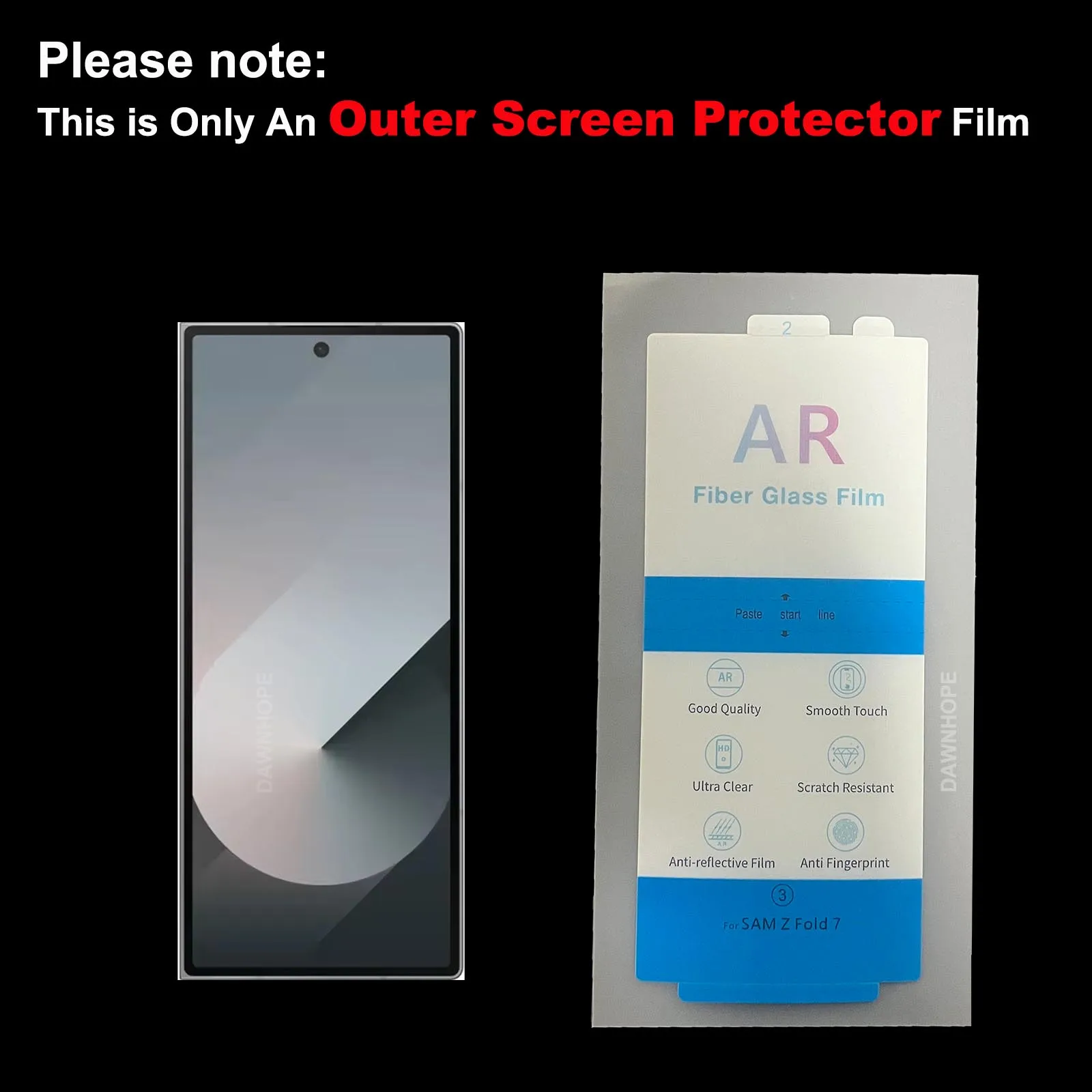 HD Protective Outer Screen Film | AR Fiber Technology for Samsung Galaxy Z Fold Series (1-3 Pack)