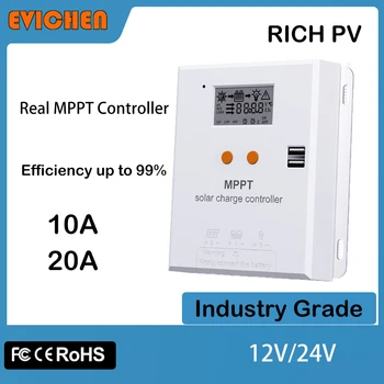 10A 20A MPPT Solar Charge Controller DC 12V 24V Voltage Automatic Recognition,Voltage Reduction Charge and Discharge Controller