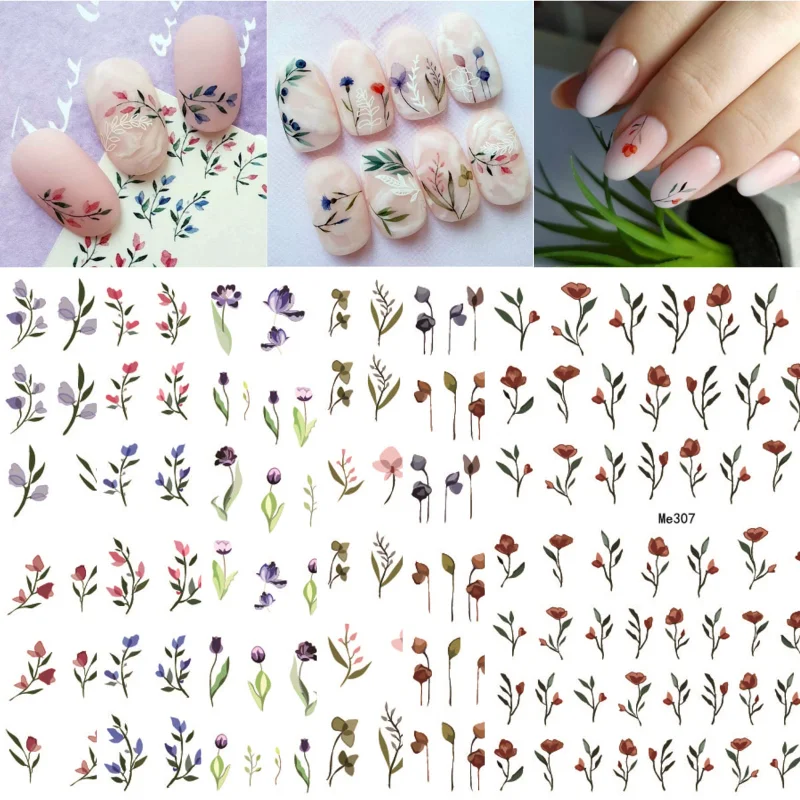 

Nail Decal Elegance Flowers Back Glue Nail Stickers Branches And Plants Nail Stickers For Nail Tips Beauty
