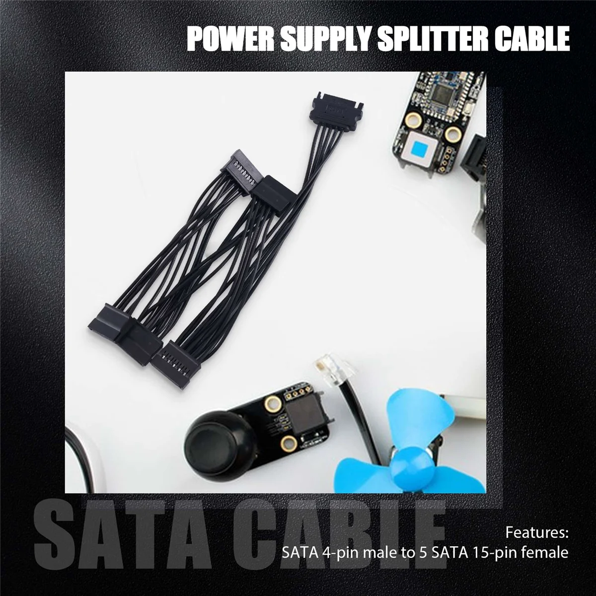 하드 드라이브 전원 공급 장치 분배기 케이블, DIY PC 서버 18AWG 용, 4 핀 IDE 1-5 SATA 15 핀, 4 핀-15 핀 전원
