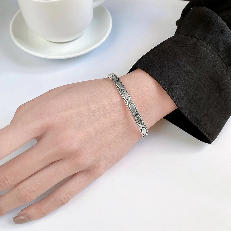 Hot Sell Elegant Fish Design Thai Silver Female Bangle Original Jewelry For Women Birthday Gifts No Fade 5