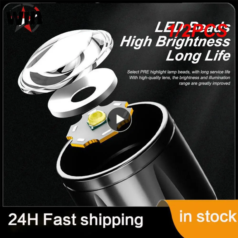 

Перезаряжаемый светодиодный фонарик XP-GQ5 высокой мощности, миниатюрный тактический уличный фонарь с зумом для кемпинга, 1/2 шт.