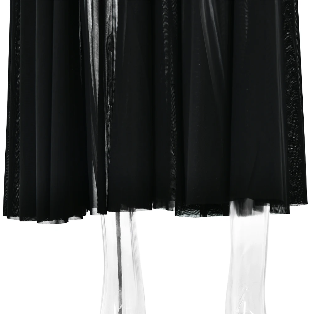 Elegant Sleeveless Mesh Patchwork Double Layer Long Dress Women Bodycon Evening Dress Sexy Perspective Tight Vestido