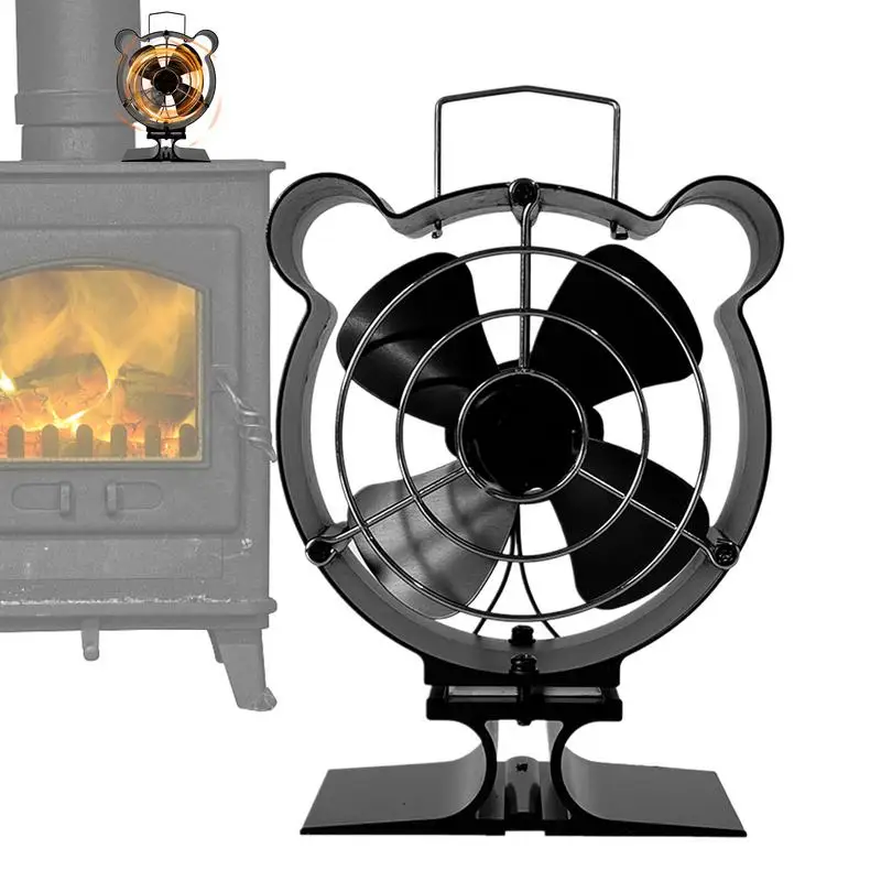 

6 Blade Heat Powered Stove Fan Fireplace Fan Heat Powered For Wood/Log Burner Winter Woodstove Heating Fan Fireplace Accessories