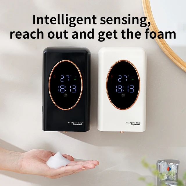 เครื่องจ่ายสบู่ติดผนังอัจฉริยะแบบสัมผัสอินฟราเรดพร้อมฟองสบู่  เหมาะสำหรับห้องน้ำ ล้างมืออัจฉริยะ 1