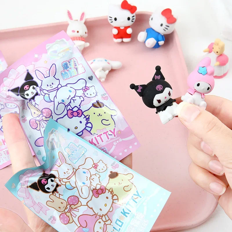 Sanrio Cartoon Eraser Rubber 16/32pcs Kawaii Students Stationery Kuromi Hello Kitty 3D Eraser Clean Tools School Children Gifts pencil eraser,eraser pen,plasticine eraser,eraser refillable pen,biscuit eraser,kneadable eraser,retractable eraser