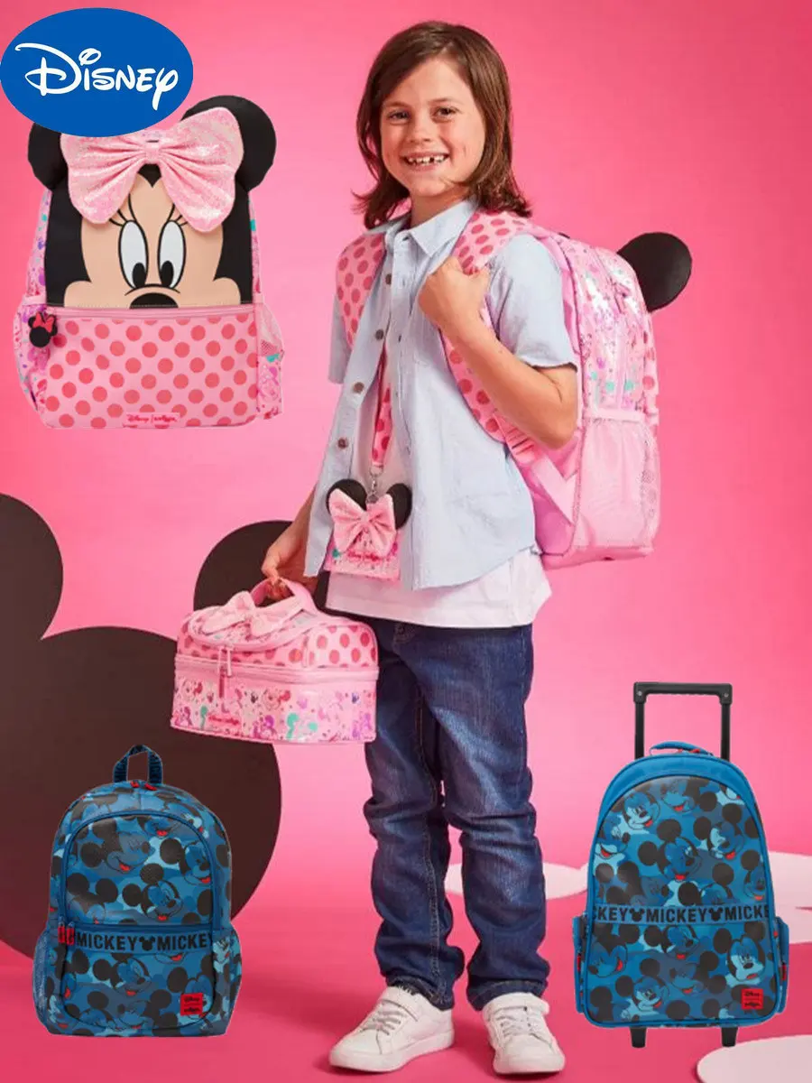 

MINISO Original Disney Student Schoolbag Cartoon Minnie Mickey Mickey Mouse Backpack Aisha Princess Mermaid Backpack