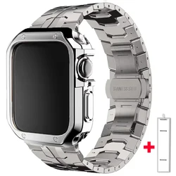 Sleek Stainless Steel Band with TPU Protective Cover - Series 4 5 6 SE 40MM (T Titanium)