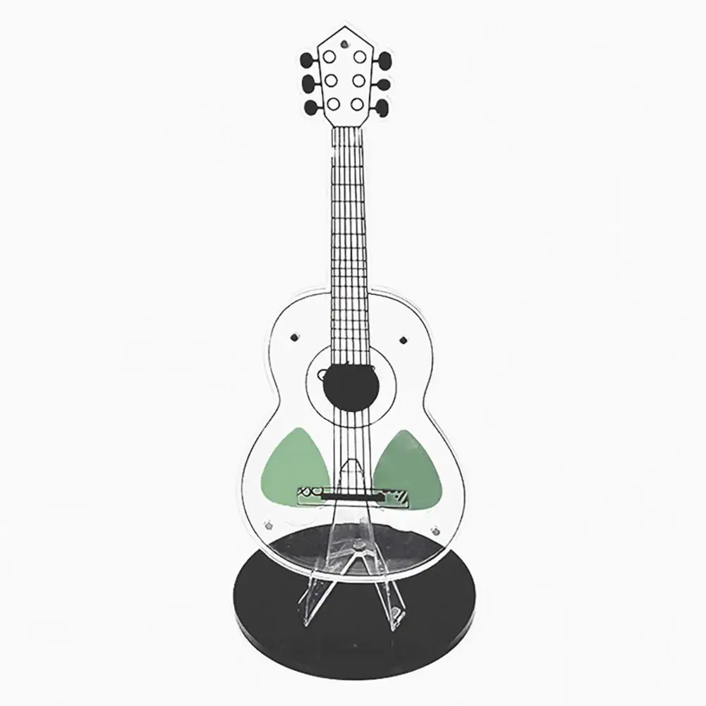 Acrylic Guitar Pick Holder with Stable Base Guitar-shaped Pick Case Transparent Guitar Holder Musicians Accessories