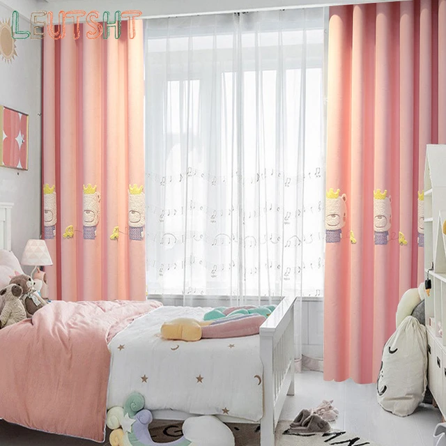Cortinas de unicornio rosa para sala de estar, dormitorio de niña, cortinas  elegantes para cocina, tratamientos de ventana de habitación - AliExpress