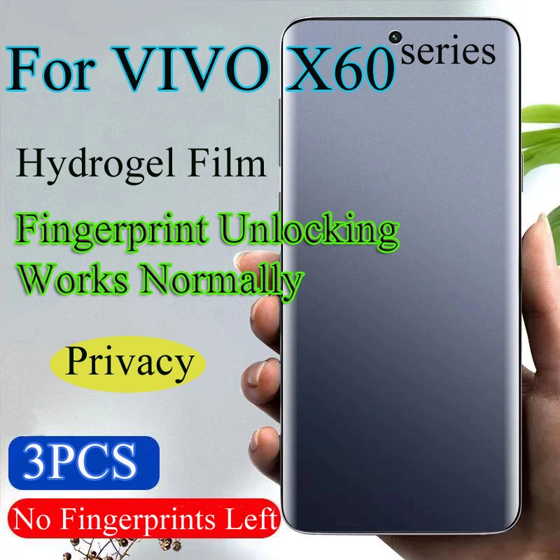 

X60Pro+ Soft Screen Protector For VIVO X60 Pro Privacy Hydrogel Film X60t X60 ProPlus Fingerprint Unlocking Works Normally