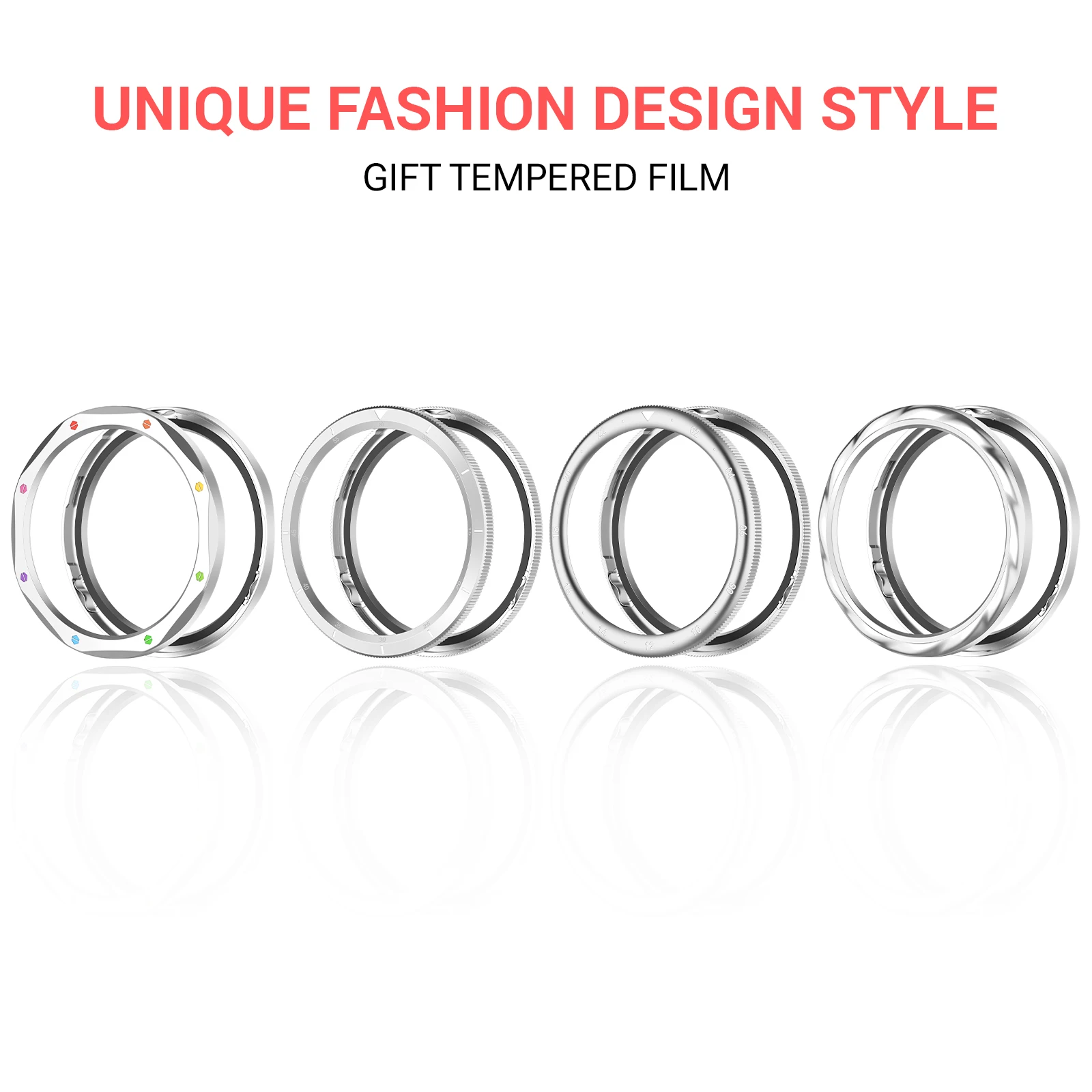 BUSKOZ Metal Bezel Watch Case with Strap and Film