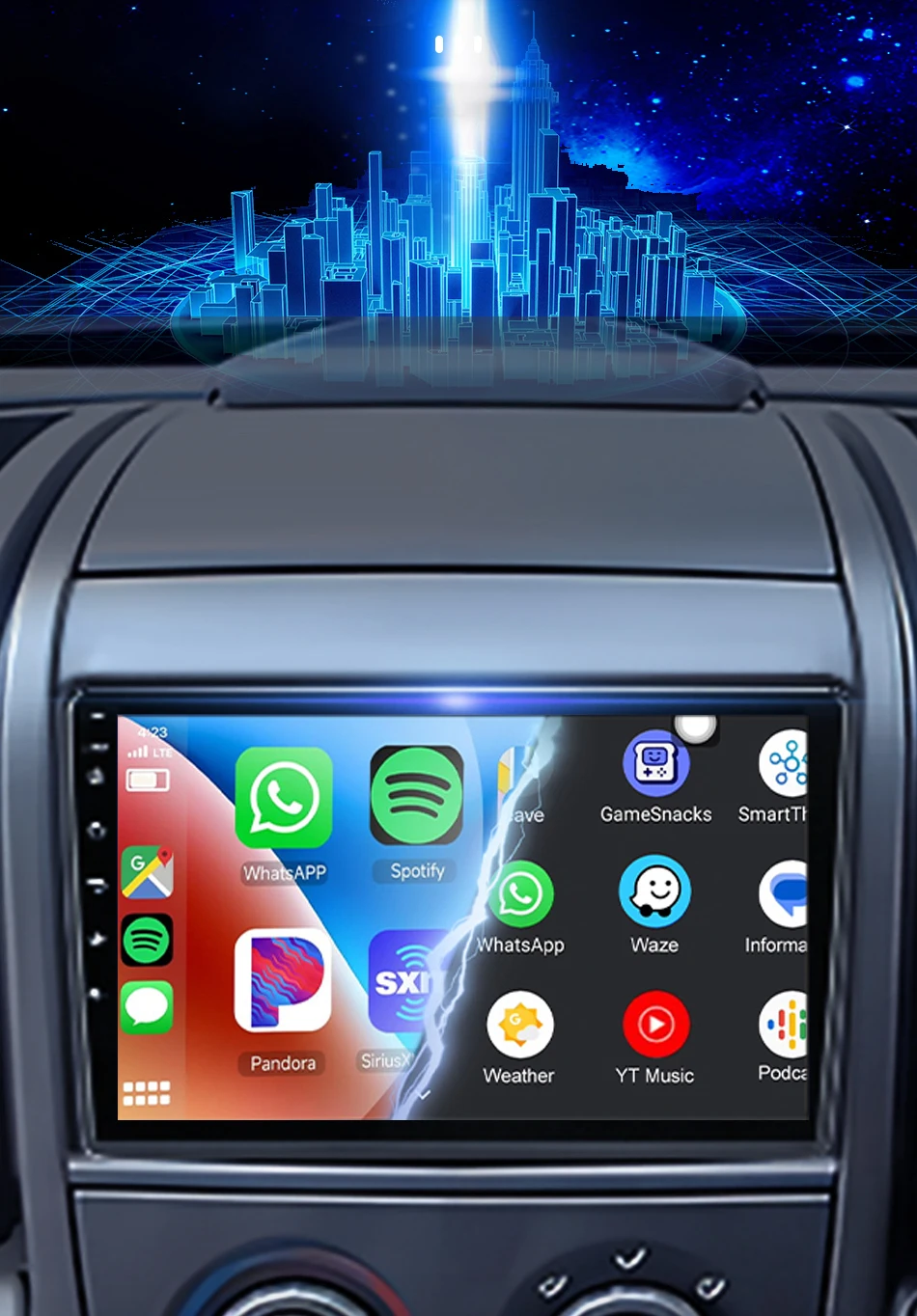 Srnubi Autoradio für Fiat Ducato 3 2006 2007 2008 2009 2010 2011-2022 Multimedia Player 2Din Carplay Android Auto WIFI BT Stereo – Detail 3