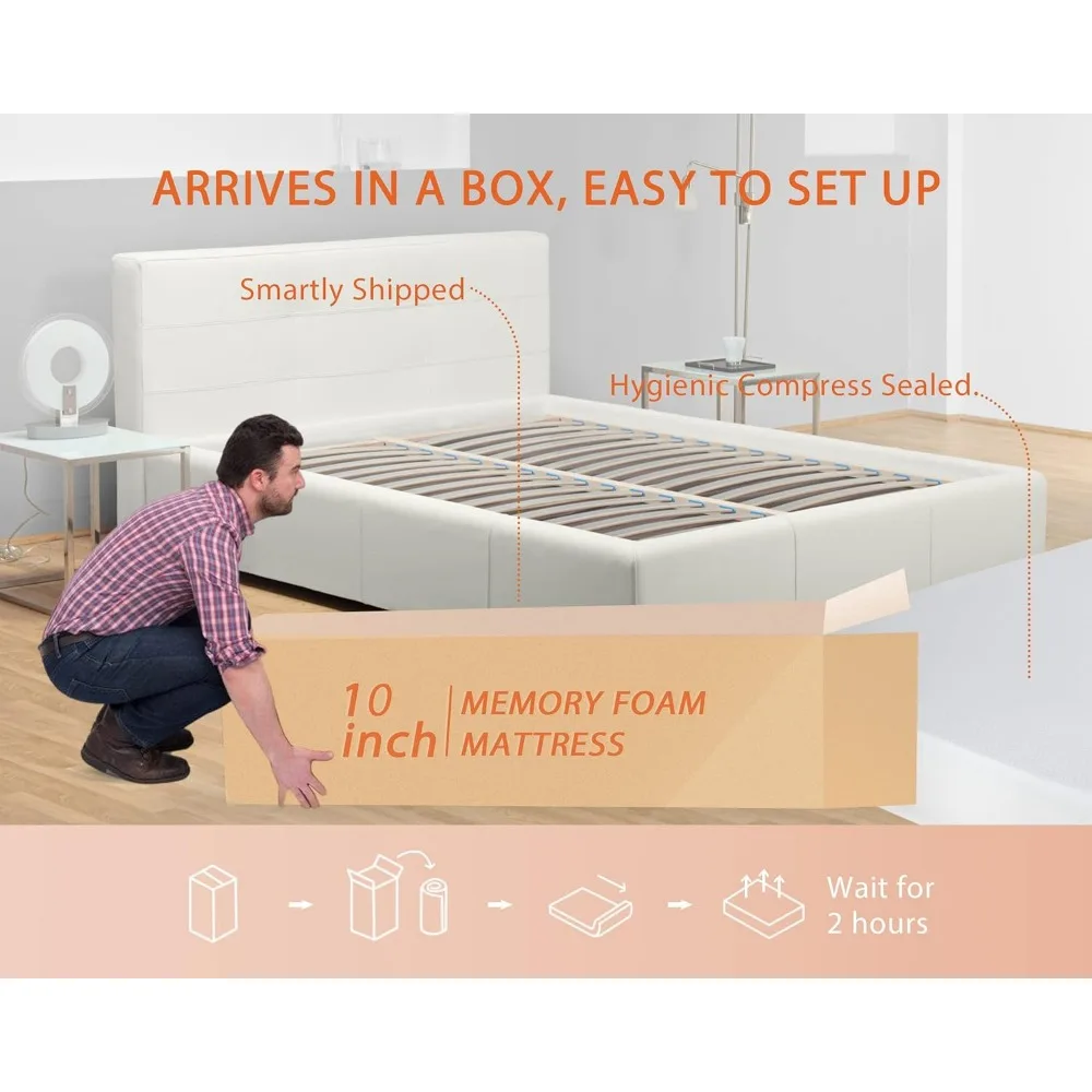 Mattress for Cool Sleep & Pressure Relief,Certipur-Us Certified Memory Foam Mattress,Fiberglass Free Full Size Mattress in a Box 5