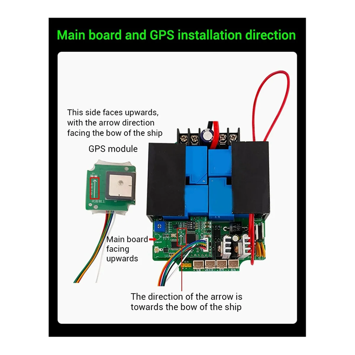 RX40G Wireless Remote Control Kit One-Hand Transmitter 12V 24V 50A Power Receiver GPS One Click Return for RC Tug Boat 5