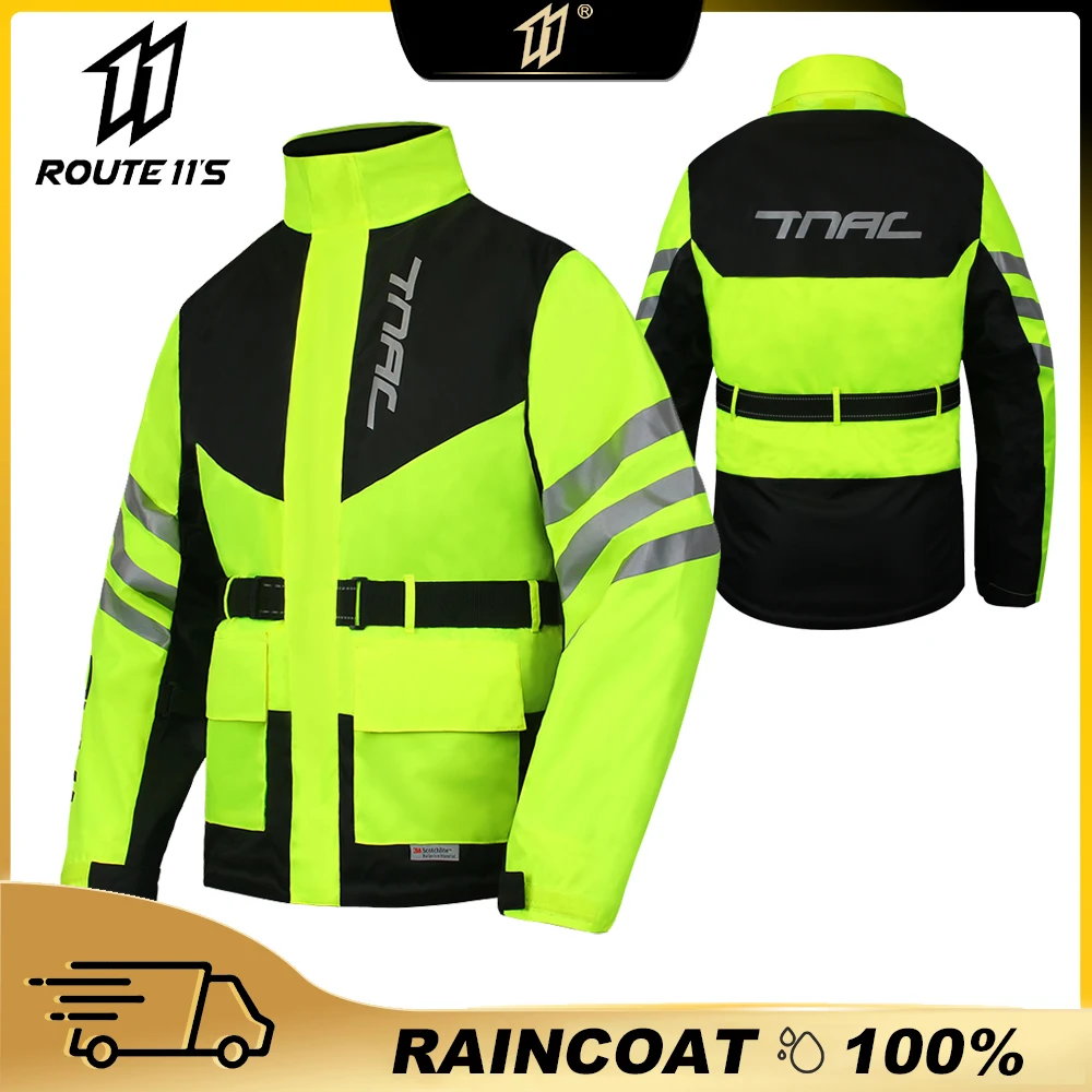 

Водонепроницаемый мотоциклетный дождевик, мужской дождевик для мотоциклиста, светоотражающий Байкерский дождевик, комплект, мотоциклетная куртка, брюки, дождевик